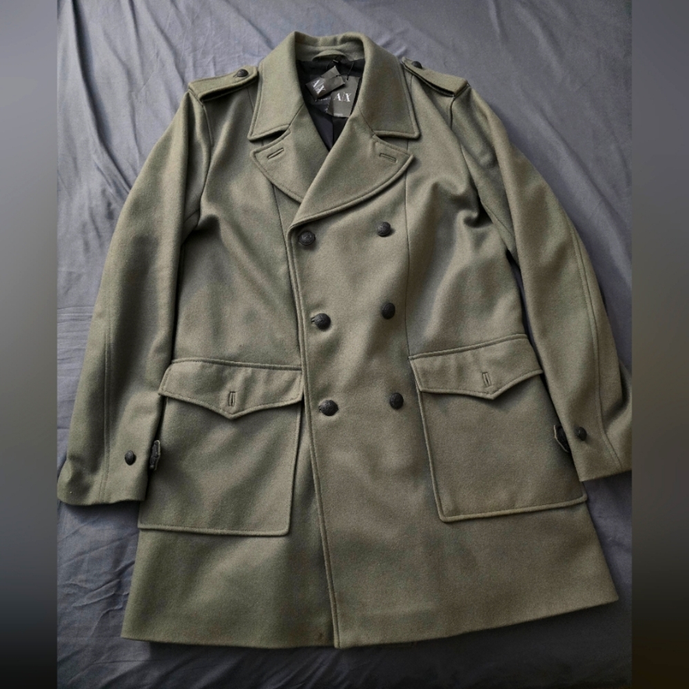 Men's Grey Double-Breasted Coat